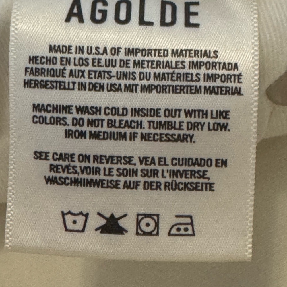 Agolde White Distressed Toni Mid-Rise Slim Jean NWOT 26 - Picture 4 of 5